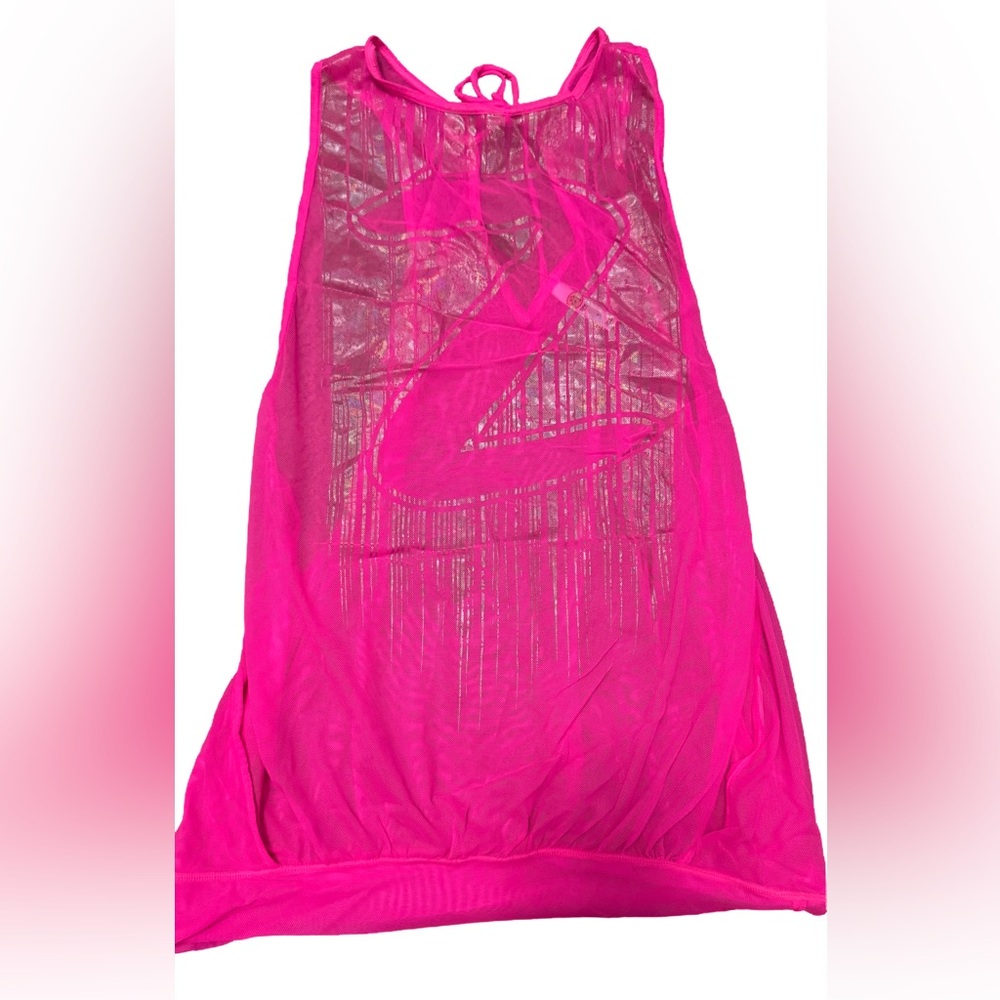 Zumba Fitness Hot Pink Sheer Mesh Tank Top